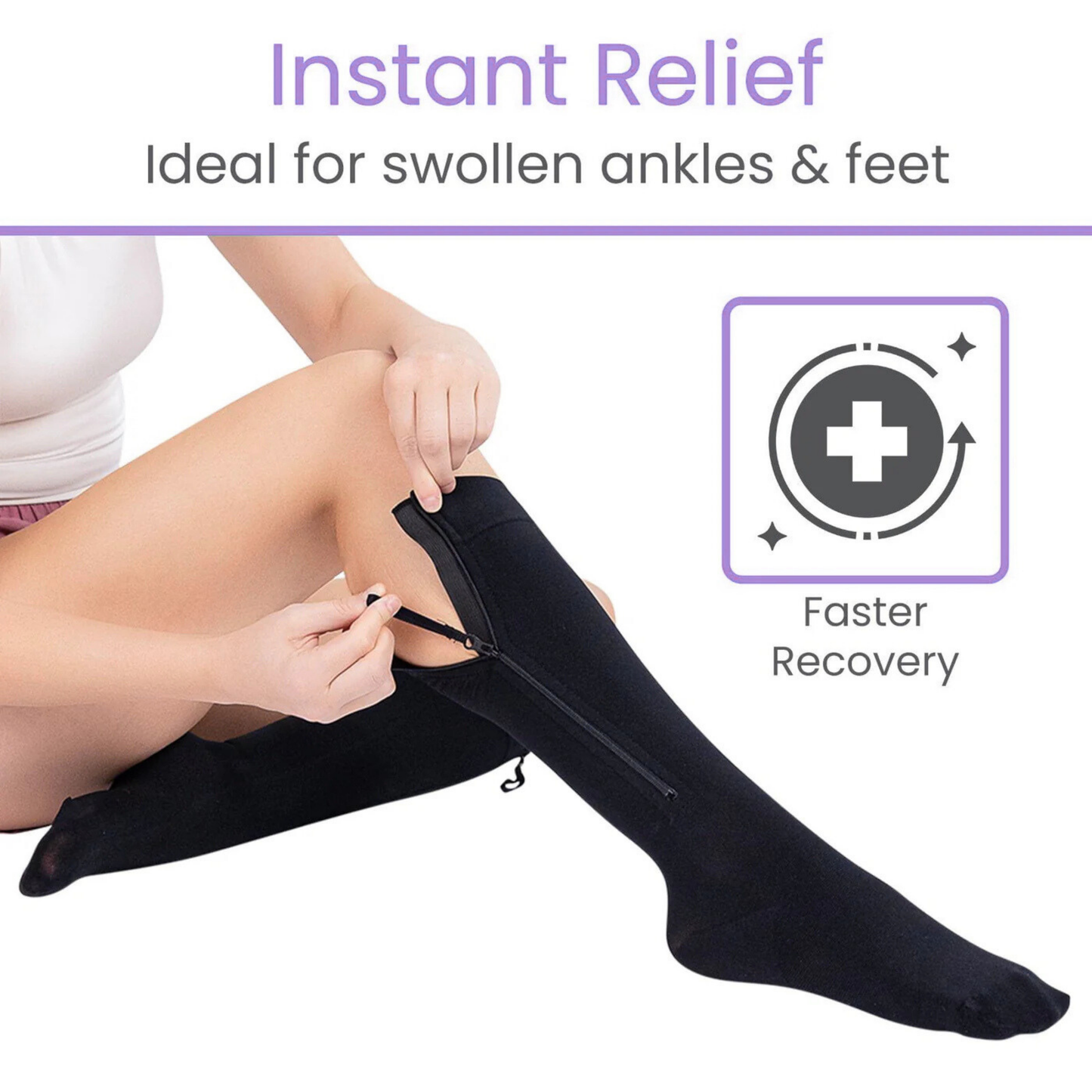 AvoWraps Zippered Compression Stockings – Easy Application 15-20 mmHg