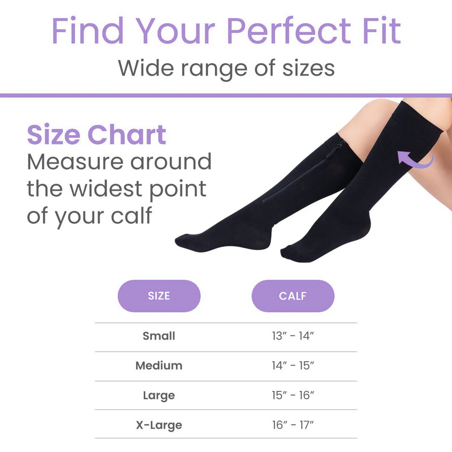 AvoWraps Zippered Compression Stockings – Easy Application 15-20 mmHg