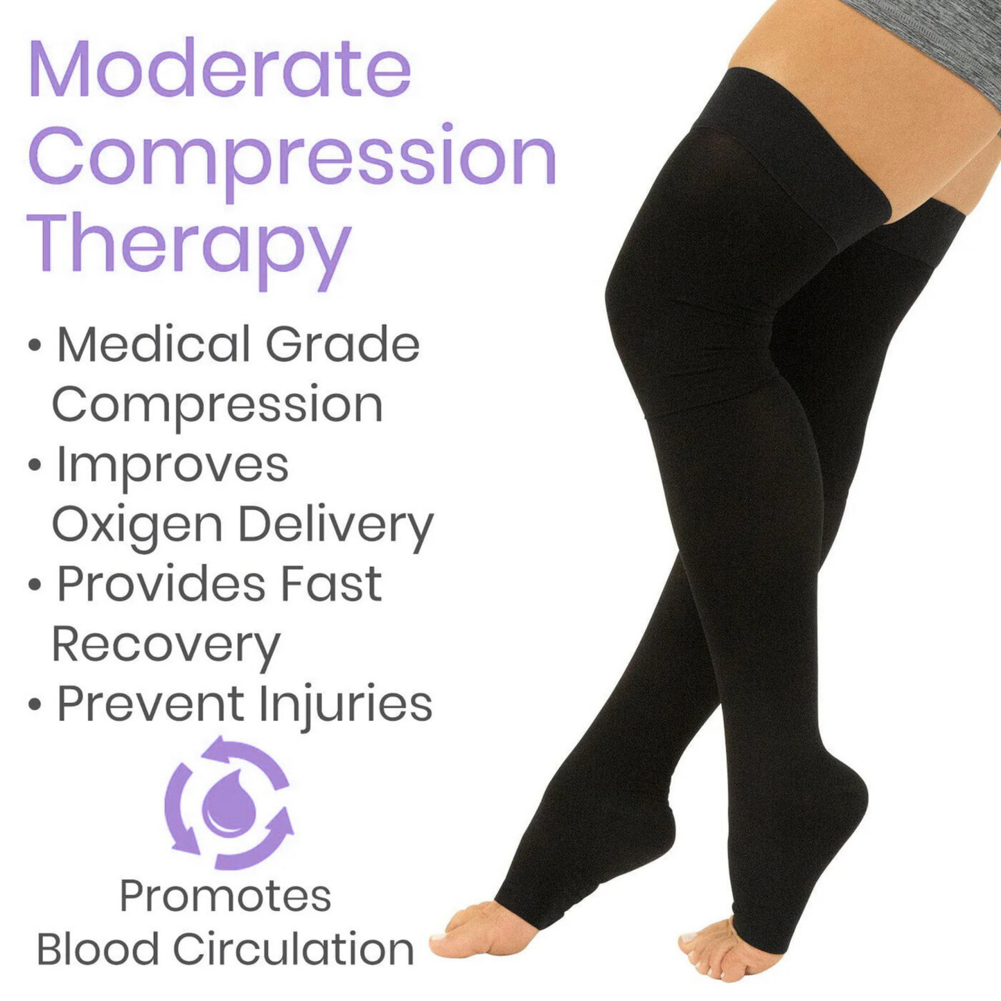 AvoWraps Thigh‑High Compression Stockings – 15‑20 mmHg Support