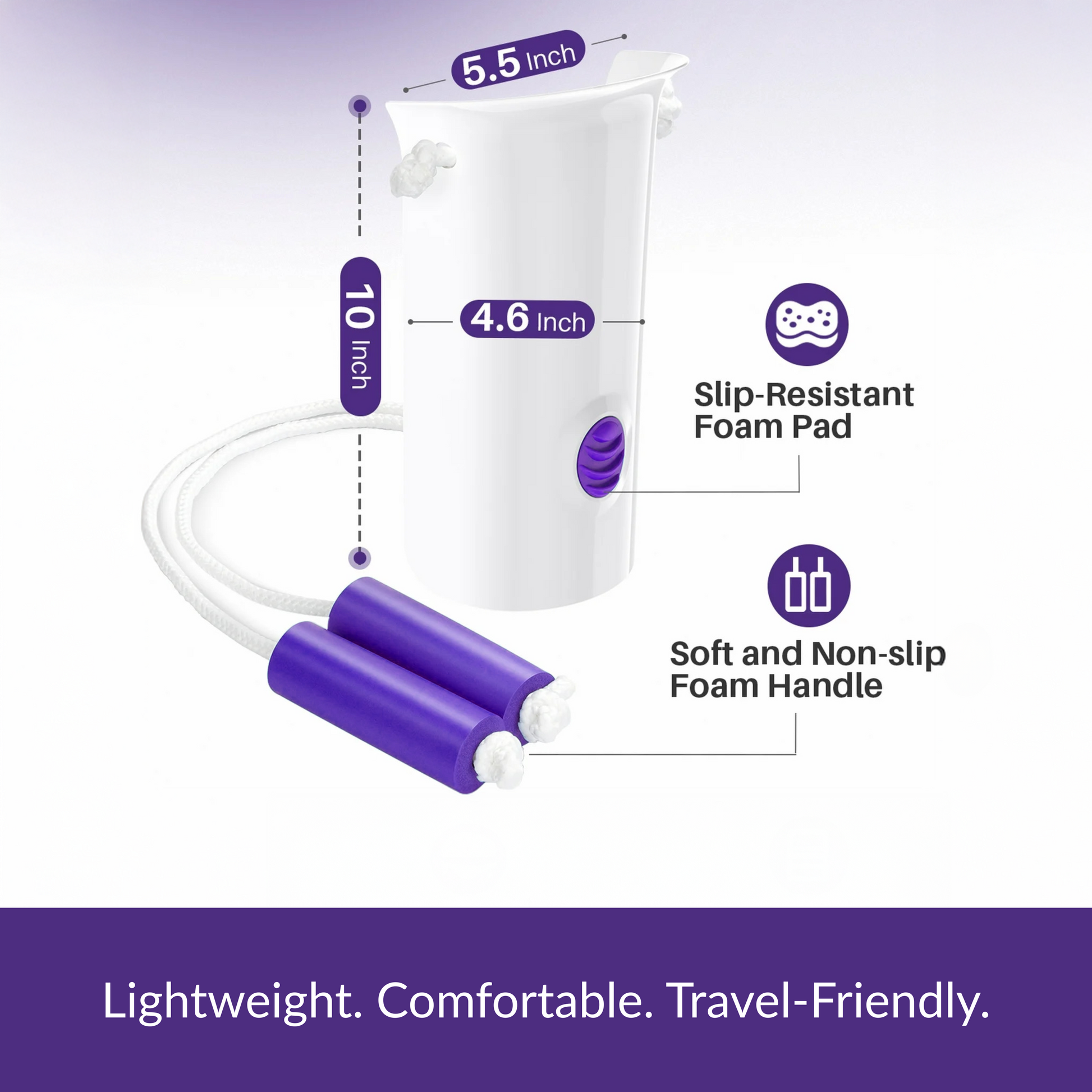 AvoEase compression sock aid featuring 9.5-inch contoured shell, 31-inch adjustable cords, and medical-grade construction for compression garment independence