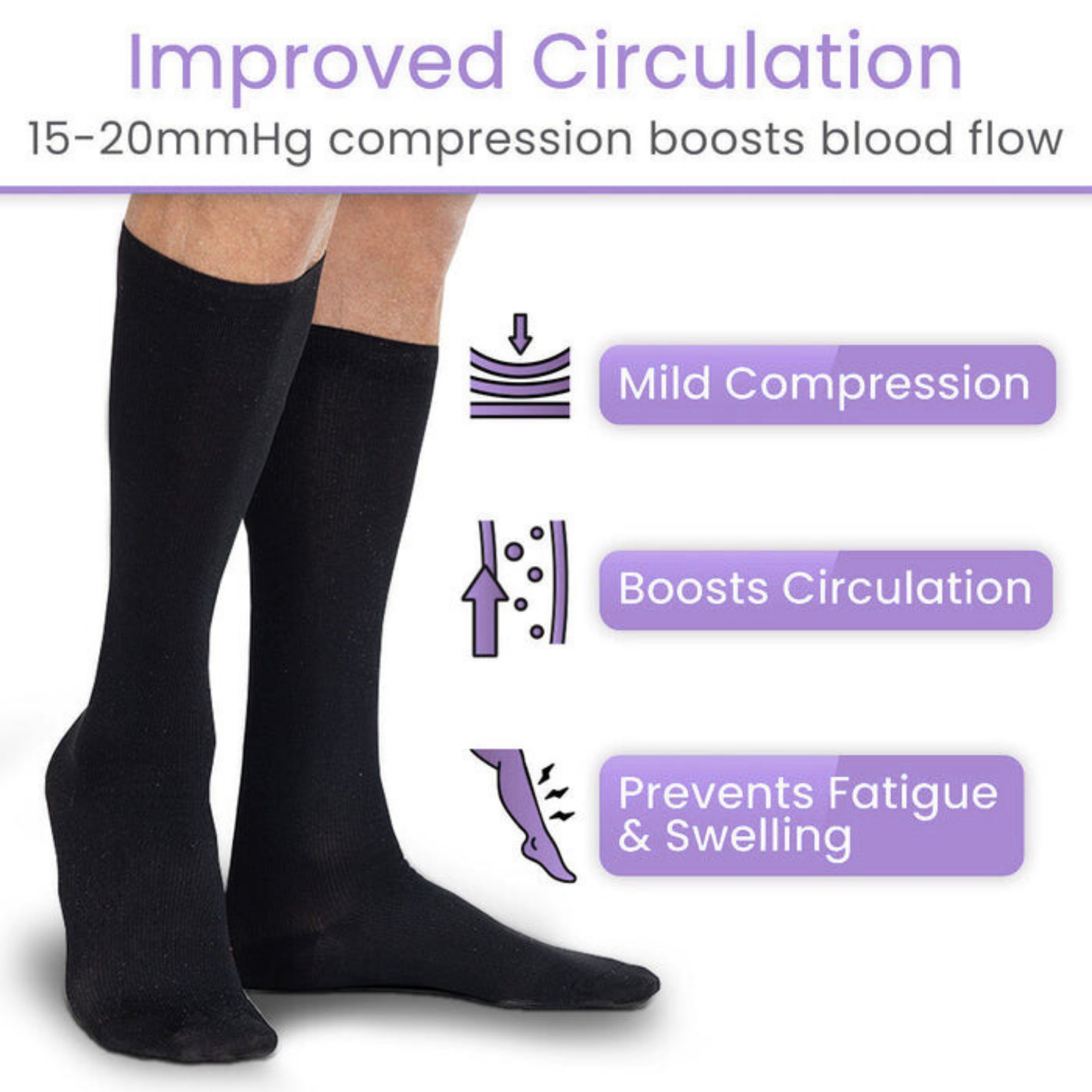 AvoWraps Men’s Compression Dress Socks – 15–20 mmHg Support