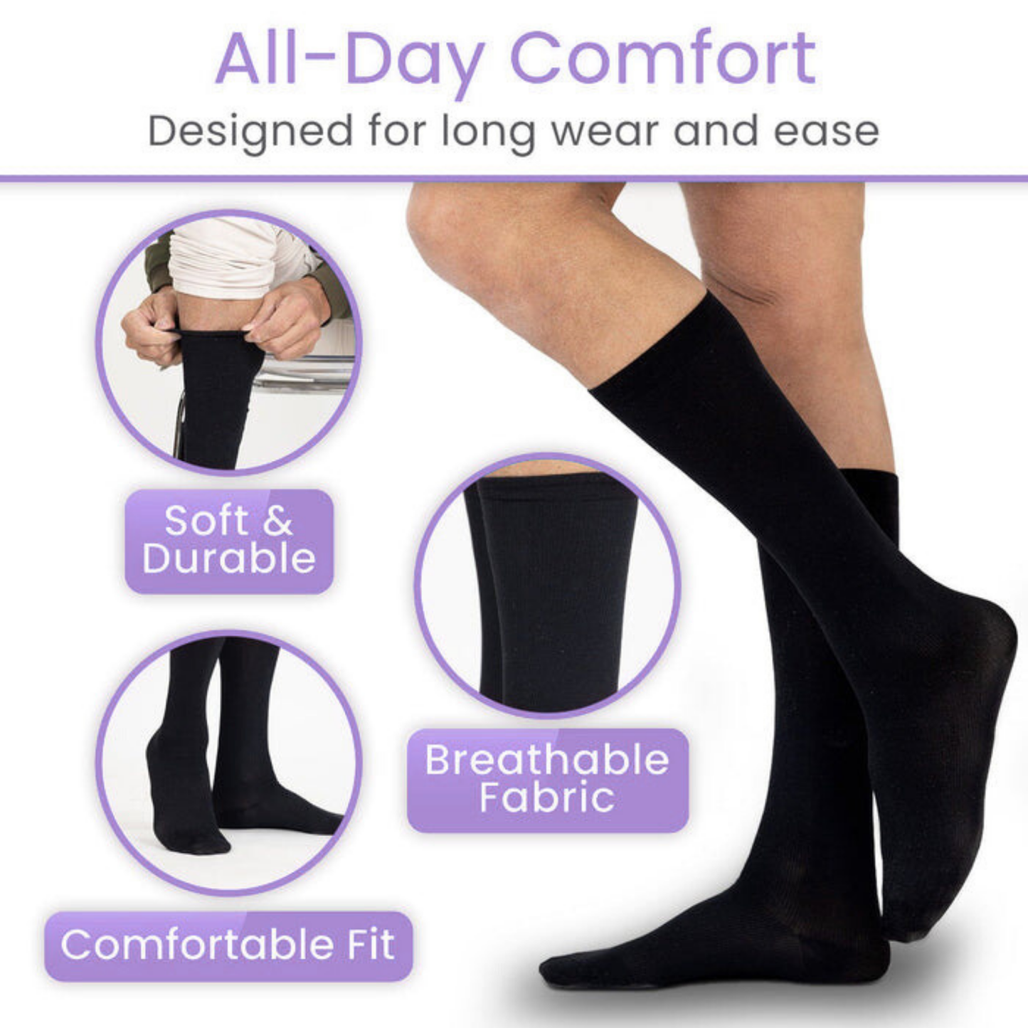 AvoWraps Men’s Compression Dress Socks – 15–20 mmHg Support