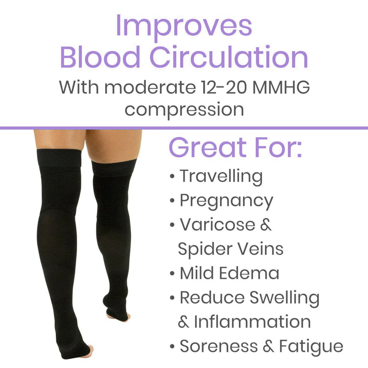 AvoWraps Thigh‑High Compression Stockings – 15‑20 mmHg Support