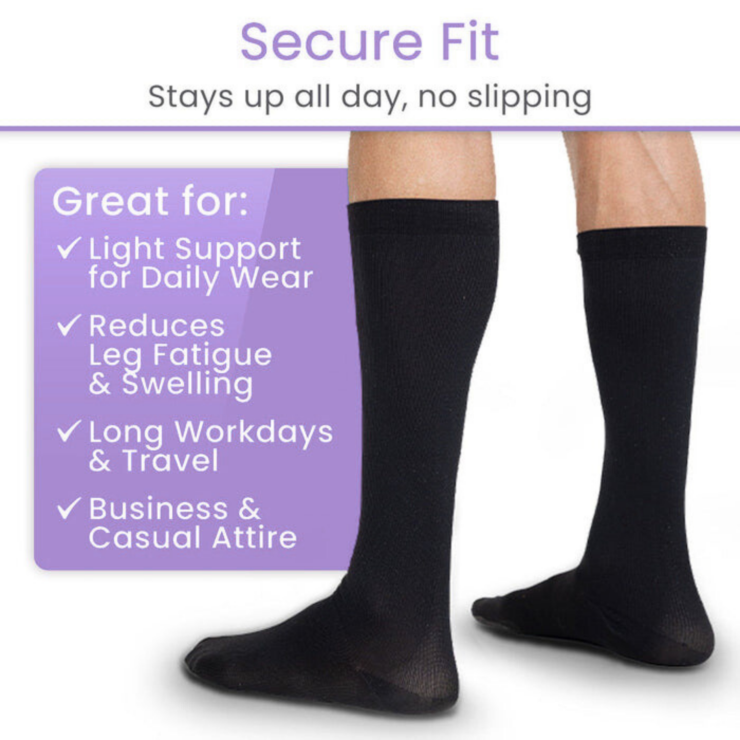 AvoWraps Men’s Compression Dress Socks – 15–20 mmHg Support